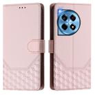 For OnePlus 12 5G Global Honeycomb Embossing RFID Leather Phone Case(Pink) - 2