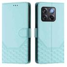 For OnePlus Ace Pro 5G / 10T 5G Honeycomb Embossing RFID Leather Phone Case(Mint Green) - 2