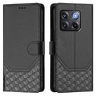 For OnePlus Ace Pro 5G / 10T 5G Honeycomb Embossing RFID Leather Phone Case(Black) - 2