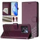 For OnePlus Ace Pro 5G / 10T 5G Honeycomb Embossing RFID Leather Phone Case(Violet) - 1