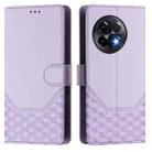 For OnePlus 11R 5G Global Honeycomb Embossing RFID Leather Phone Case(Light Purple) - 2