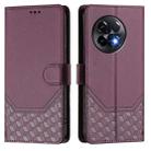 For OnePlus 11R 5G Global Honeycomb Embossing RFID Leather Phone Case(Violet) - 2