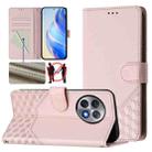 For OnePlus Ace 2 Pro 5G Honeycomb Embossing RFID Leather Phone Case(Pink) - 1