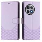 For OnePlus Ace 2 Pro 5G Honeycomb Embossing RFID Leather Phone Case(Light Purple) - 2