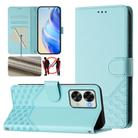 For OnePlus Nord 2T Honeycomb Embossing RFID Leather Phone Case(Mint Green) - 1