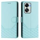 For OnePlus Nord 2T Honeycomb Embossing RFID Leather Phone Case(Mint Green) - 2