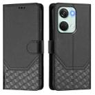 For OnePlus Nord 3 / Ace 2V Honeycomb Embossing RFID Leather Phone Case(Black) - 2