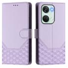 For OnePlus Nord 3 / Ace 2V Honeycomb Embossing RFID Leather Phone Case(Light Purple) - 2