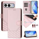 For OnePlus Nord 4 5G Honeycomb Embossing RFID Leather Phone Case(Pink) - 1