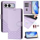 For OnePlus Nord 4 5G Honeycomb Embossing RFID Leather Phone Case(Light Purple) - 1