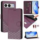 For OnePlus Nord 4 5G Honeycomb Embossing RFID Leather Phone Case(Violet) - 1