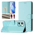 For OnePlus Nord CE 2 Lite / Nord 2 Lite Honeycomb Embossing RFID Leather Phone Case(Mint Green) - 1