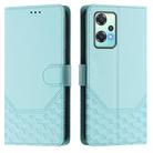 For OnePlus Nord CE 2 Lite / Nord 2 Lite Honeycomb Embossing RFID Leather Phone Case(Mint Green) - 2