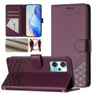 For OnePlus Nord CE 2 Lite / Nord 2 Lite Honeycomb Embossing RFID Leather Phone Case(Violet) - 1