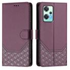 For OnePlus Nord CE 2 Lite / Nord 2 Lite Honeycomb Embossing RFID Leather Phone Case(Violet) - 2