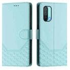 For OnePlus Nord CE 5G Honeycomb Embossing RFID Leather Phone Case(Mint Green) - 2