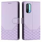 For OnePlus Nord CE 5G Honeycomb Embossing RFID Leather Phone Case(Light Purple) - 2