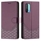 For OnePlus Nord CE 5G Honeycomb Embossing RFID Leather Phone Case(Violet) - 2