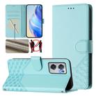 For OnePlus Nord CE 2 5G Honeycomb Embossing RFID Leather Phone Case(Mint Green) - 1