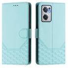 For OnePlus Nord CE 2 5G Honeycomb Embossing RFID Leather Phone Case(Mint Green) - 2