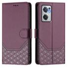 For OnePlus Nord CE 2 5G Honeycomb Embossing RFID Leather Phone Case(Violet) - 2