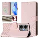 For OnePlus Nord CE3 5G India Honeycomb Embossing RFID Leather Phone Case(Pink) - 1