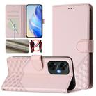 For OnePlus Nord CE 3 Lite / Nord N30 Honeycomb Embossing RFID Leather Phone Case(Pink) - 1