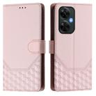 For OnePlus Nord CE 3 Lite / Nord N30 Honeycomb Embossing RFID Leather Phone Case(Pink) - 2