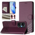 For OnePlus Nord CE 3 Lite / Nord N30 Honeycomb Embossing RFID Leather Phone Case(Violet) - 1