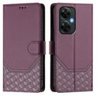 For OnePlus Nord CE 3 Lite / Nord N30 Honeycomb Embossing RFID Leather Phone Case(Violet) - 2