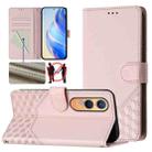 For OnePlus Nord CE4 Lite Honeycomb Embossing RFID Leather Phone Case(Pink) - 1