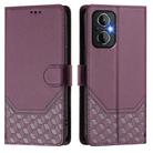 For OnePlus Nord N20 5G Honeycomb Embossing RFID Leather Phone Case(Violet) - 2