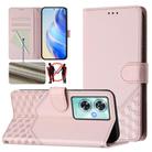 For OnePlus Nord N30 SE 5G Honeycomb Embossing RFID Leather Phone Case(Pink) - 1