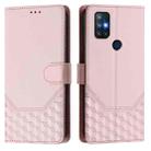 For OnePlus Nord N10 5G Honeycomb Embossing RFID Leather Phone Case(Pink) - 2