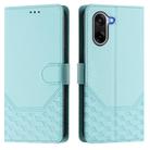 For OnePlus Ace 5 Racing Honeycomb Embossing RFID Leather Phone Case(Mint Green) - 2