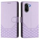For OnePlus Ace 5 Racing Honeycomb Embossing RFID Leather Phone Case(Light Purple) - 2