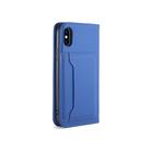 For iPhone X / XS Strong Magnetism Shockproof Horizontal Flip Liquid Feel Leather Case with Holder & Card Slots & Wallet(Blue) - 3