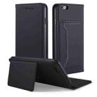 For iPhone 6 Plus / 6s Plus Strong Magnetism Shockproof Horizontal Flip Liquid Feel Leather Case with Holder & Card Slots & Wallet(Black) - 1