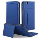 For iPhone 6 Plus / 6s Plus Strong Magnetism Shockproof Horizontal Flip Liquid Feel Leather Case with Holder & Card Slots & Wallet(Blue) - 1