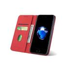 For iPhone SE 2022 / SE 2020 / 8 / 7 Strong Magnetism Shockproof Horizontal Flip Liquid Feel Leather Case with Holder & Card Slots & Wallet(Red) - 4