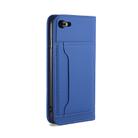 For iPhone SE 2022 / SE 2020 / 8 / 7 Strong Magnetism Shockproof Horizontal Flip Liquid Feel Leather Case with Holder & Card Slots & Wallet(Blue) - 3