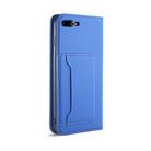 For iPhone 8 Plus / 7 Plus Strong Magnetism Shockproof Horizontal Flip Liquid Feel Leather Case with Holder & Card Slots & Wallet(Blue) - 3