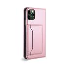 For iPhone 11 Pro Max Strong Magnetism Shockproof Horizontal Flip Liquid Feel Leather Case with Holder & Card Slots & Wallet(Rose Gold) - 3