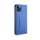 For iPhone 11 Pro Strong Magnetism Shockproof Horizontal Flip Liquid Feel Leather Case with Holder & Card Slots & Wallet(Blue) - 2