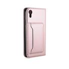 For iPhone XR Strong Magnetism Shockproof Horizontal Flip Liquid Feel Leather Case with Holder & Card Slots & Wallet(Rose Gold) - 3