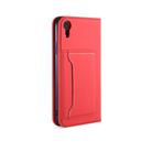For iPhone XR Strong Magnetism Shockproof Horizontal Flip Liquid Feel Leather Case with Holder & Card Slots & Wallet(Red) - 2