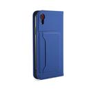 For iPhone XR Strong Magnetism Shockproof Horizontal Flip Liquid Feel Leather Case with Holder & Card Slots & Wallet(Blue) - 3