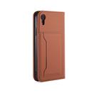 For iPhone XR Strong Magnetism Shockproof Horizontal Flip Liquid Feel Leather Case with Holder & Card Slots & Wallet(Brown) - 3