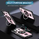 For Samsung Galaxy A14 4G / 5G Ring Holder Carbon Fiber PC Hybrid TPU Phone Case(Rose Gold) - 2