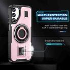 For Samsung Galaxy A14 4G / 5G Ring Holder Carbon Fiber PC Hybrid TPU Phone Case(Rose Gold) - 3